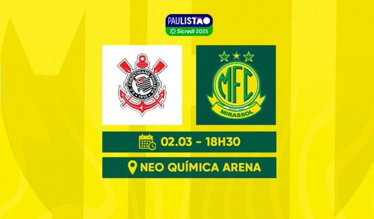 Mirassol enfrenta o Corinthians nesse domingo, pelas quartas de final
